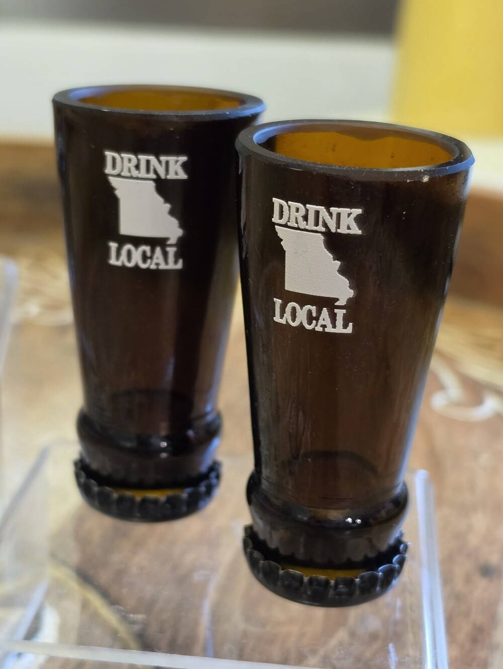 Torched Products Missouri Drink Local Beer Bottle Shot Glasses Set of 2 Upcycled